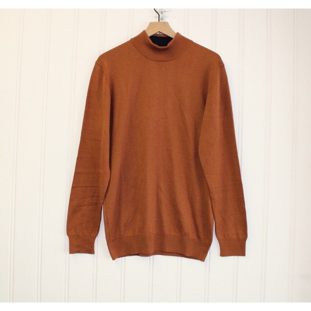 Luchiano Visconti Burnt‎ Orange Pullover Preppy Business Casual Sweater Size XL